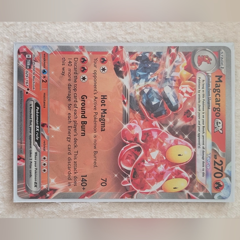Pokemon Card with Fiery Red and Orange Design